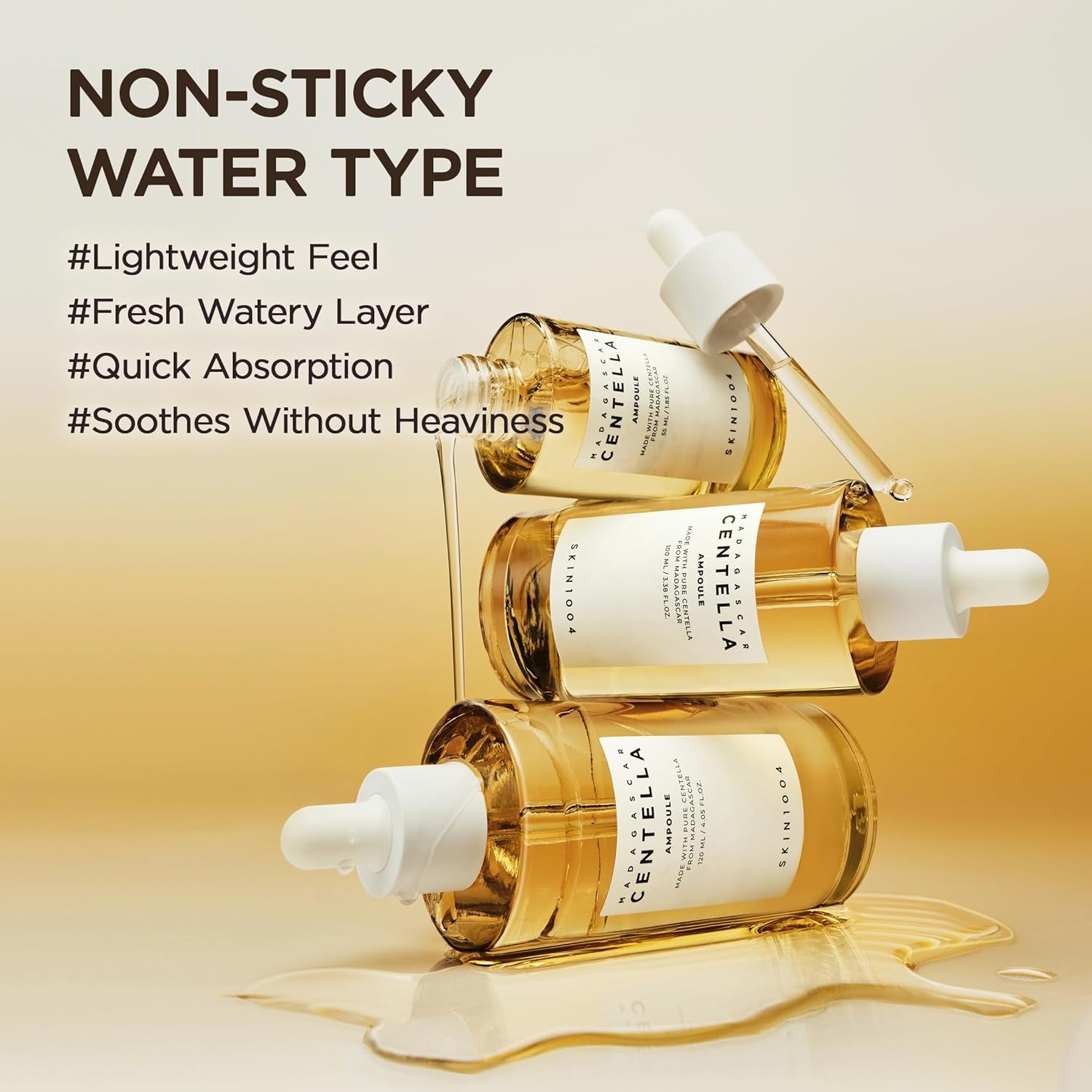 Madagascar Centella Asiatica Ampoule Facial Serum 1.85 Fl.Oz, 55Ml, Soothes Acne Prone and Sensitive Skin