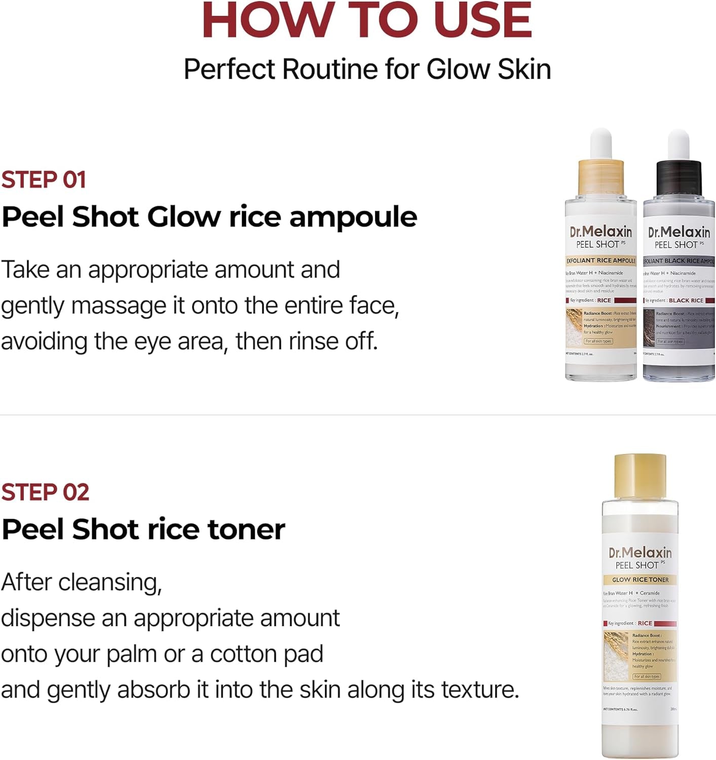 Peel Shot Glow Rice Toner 200Ml Hydrated Skin Cleansing Skin Korean Skin Care