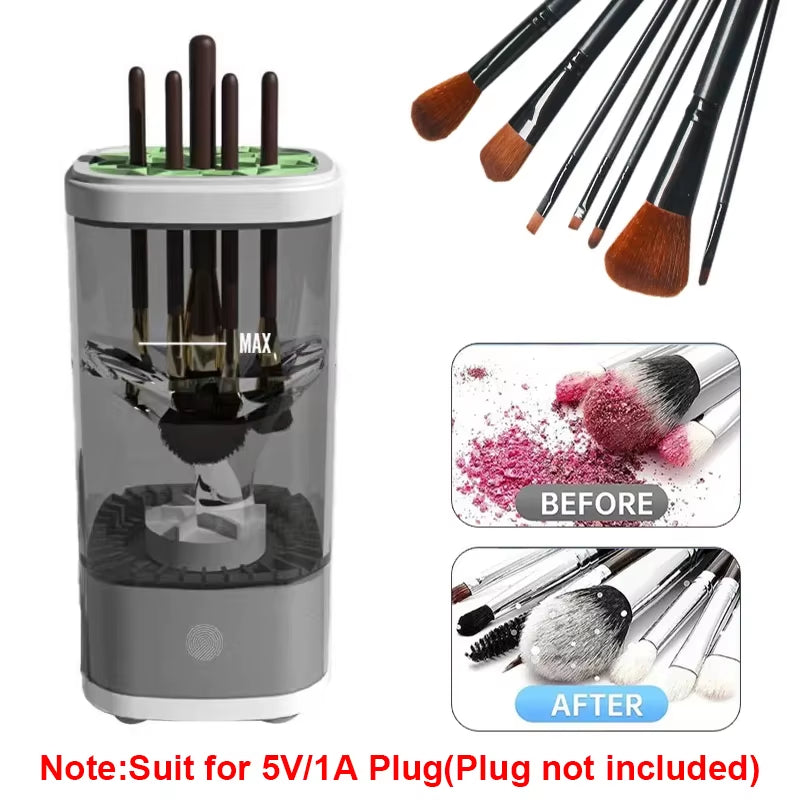 Update Electric Makeup Brush Cleaner Automatic 3 in 1 Cosmetic Brush Washing Drying Tools Type C-Charging Make up Brush Cleaner