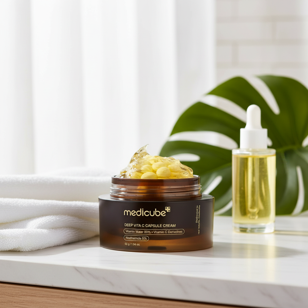 Medicube Vitamin C Golden Capsule Moisturizer | Wrinkle & Glow Gel 1.94 ozp 0