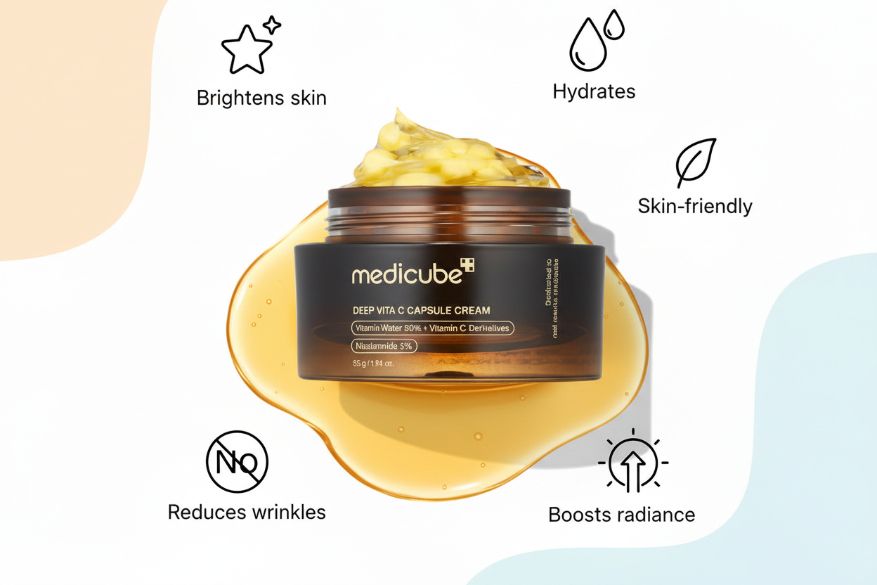 Medicube Vitamin C Golden Capsule Moisturizer | Wrinkle & Glow Gel 1.94 ozp 0