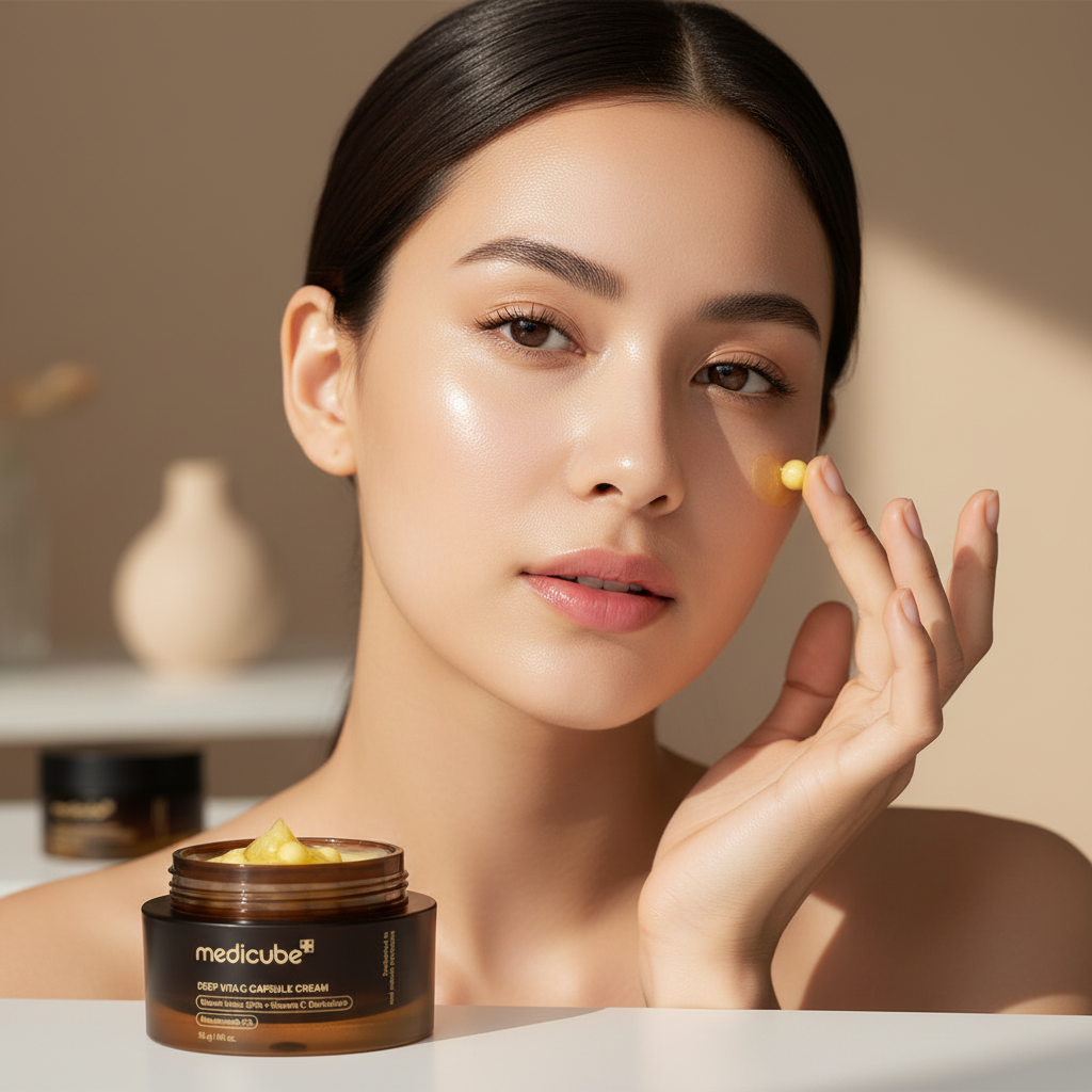 Medicube Vitamin C Golden Capsule Moisturizer | Wrinkle & Glow Gel 1.94 ozp 0