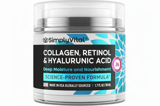 Collagen, Retinol & Hyaluronic Acid Cream - Anti-Aging Face Moisturizer for Face, Firming Skin Care Neck & Décolleté - Made in USA, Daily Moisturizer Face Cream Day & Night - 1.7 Fl.Oz.