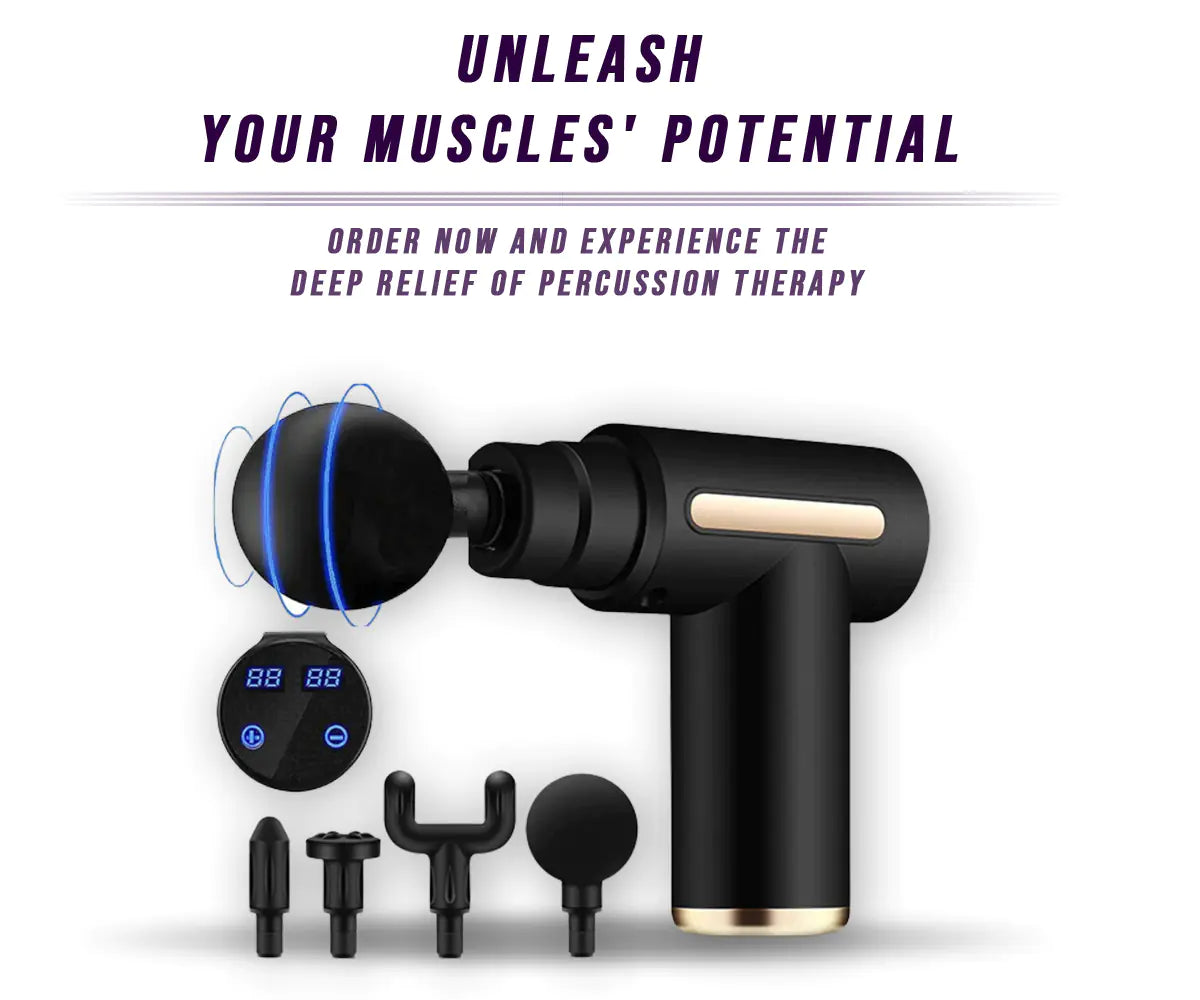 Muscle Massage Gun – Deep Tissue Percussion Massager for Pain Relief & Recovery | Portable & Quiet