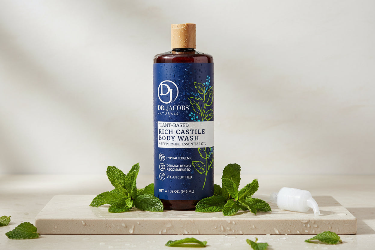 Peppermint Castile Body Wash – All-Natural, Moisturizing & Gentle for Sensitive Skin | 32oz