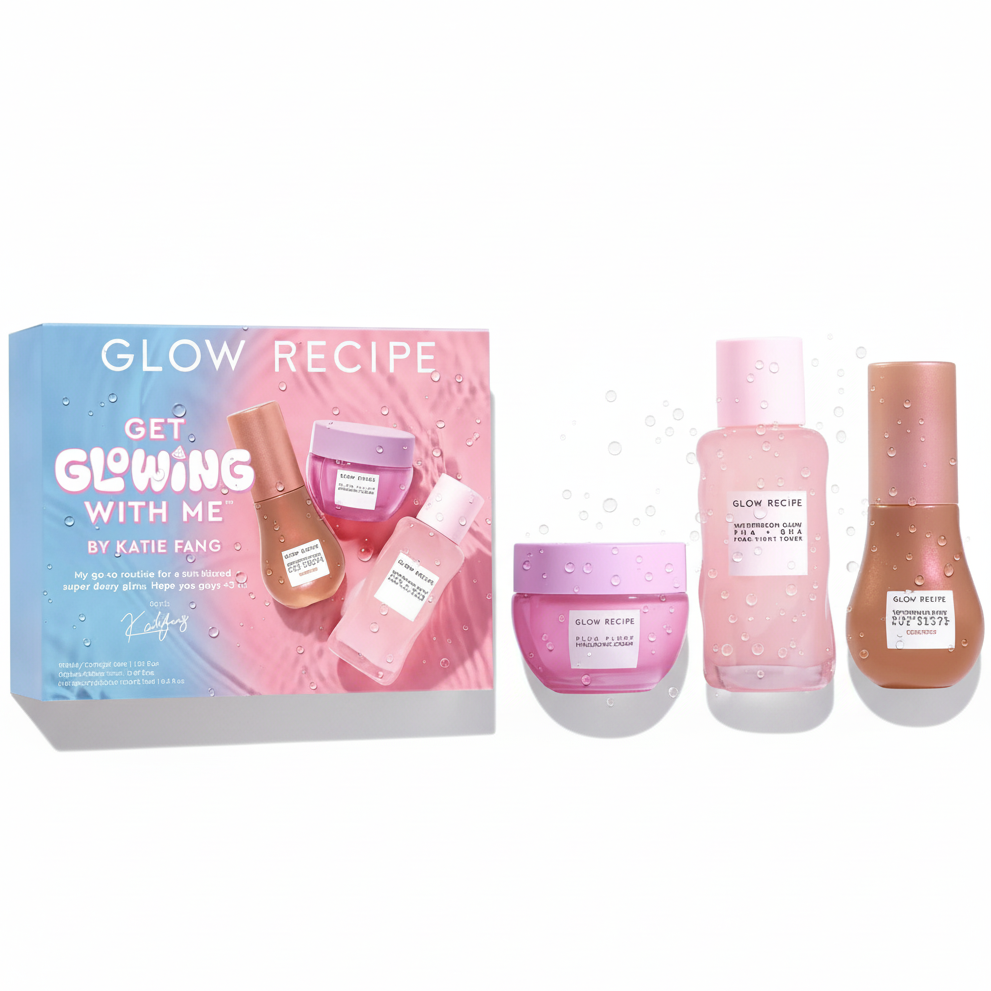Glow Recipe Get Glowing Kit | Exfoliate, Hydrate & Glow (3-Piece Set)