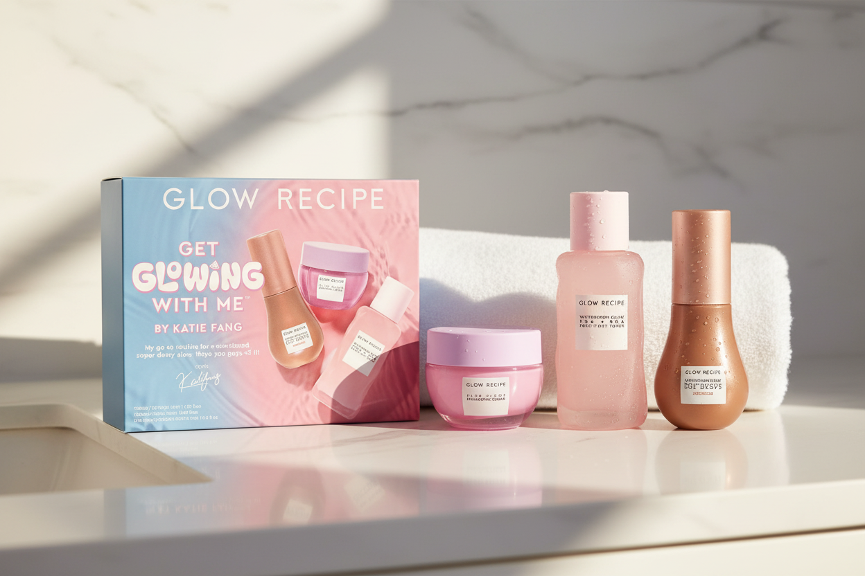 Glow Recipe Get Glowing Kit | Exfoliate, Hydrate & Glow (3-Piece Set)