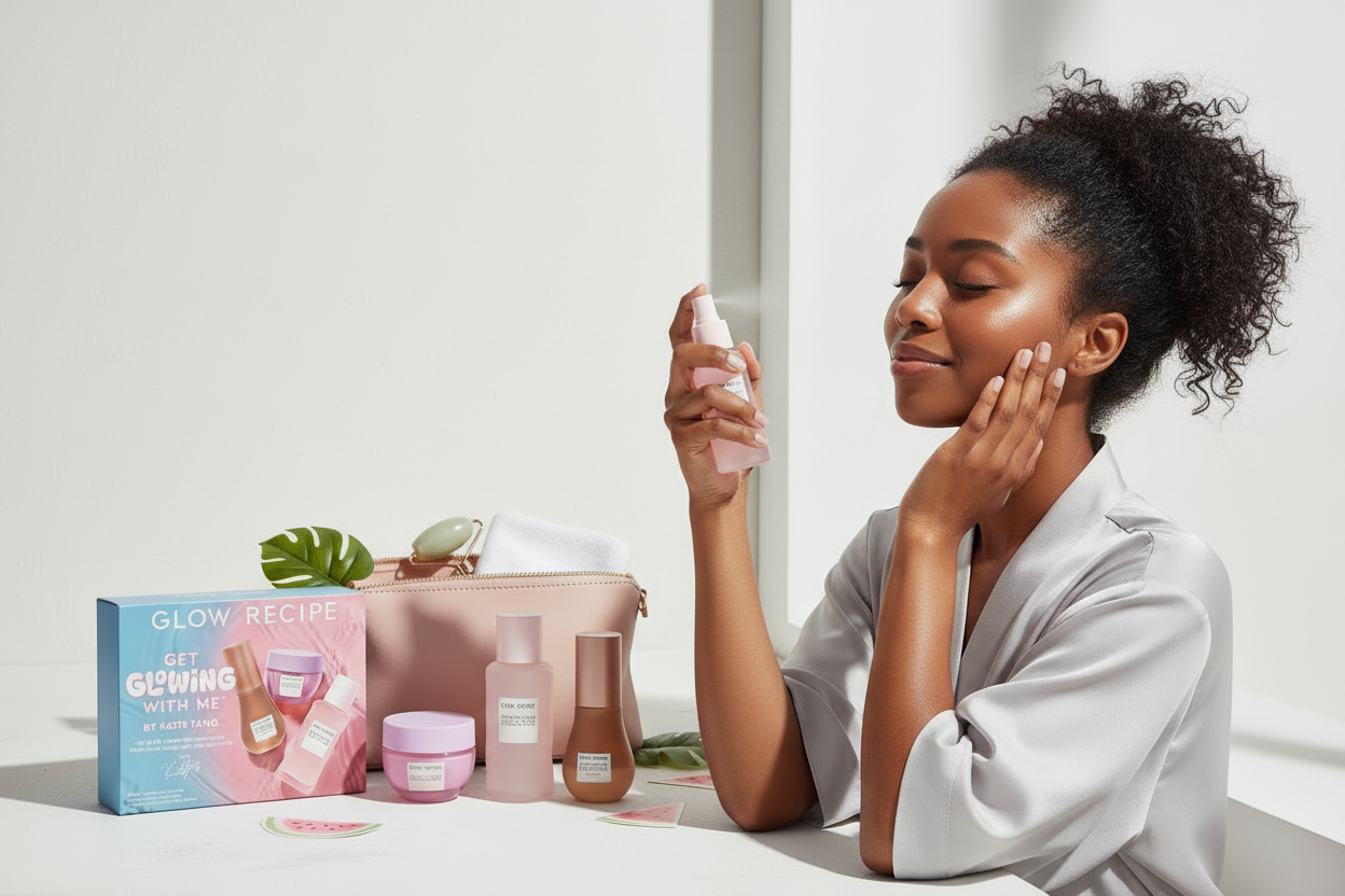 Glow Recipe Get Glowing Kit | Exfoliate, Hydrate & Glow (3-Piece Set)